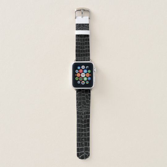 ワニの黒フェイク革模様 Apple Watchバンド Zazzle Co Jp