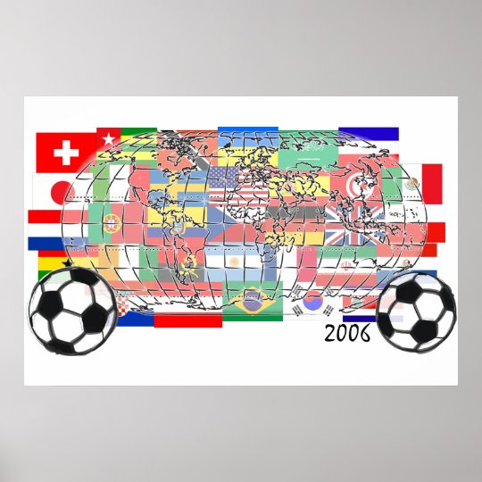 ワールドカップのサッカーの地球 ポスター Zazzle Co Jp