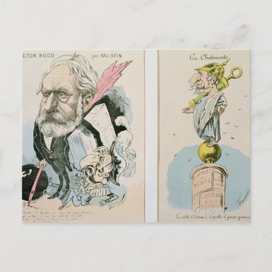 ヴィクトル ユーゴとナポレオン3世の戯画 ポストカード Zazzle Co Jp