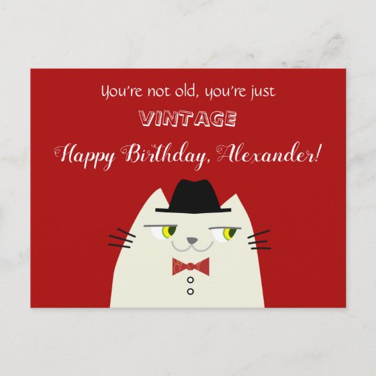 ヴィンテージおもしろい雄猫誕生日 ポストカード Zazzle Co Jp