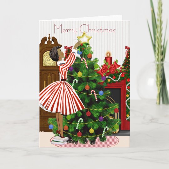 ヴィンテージのアフリカ系アメリカ人のクリスマスカード シーズンカード Zazzle Co Jp