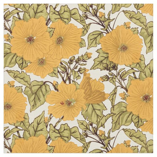 ヴィンテージのアールヌーボーのマシュマロの花柄パターン ファブリック Zazzle Co Jp