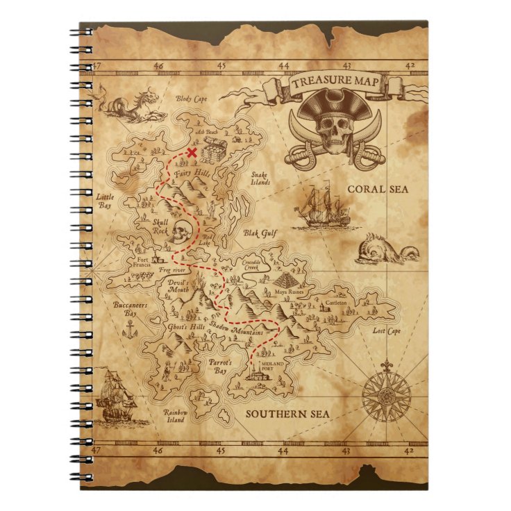 ヴィンテージの古い海賊宝物地図xは点を示します ノートブック Zazzle Co Jp ヴィンテージの古い海賊宝物地図xは点を示します ノートブック Zazzle Co Jp
