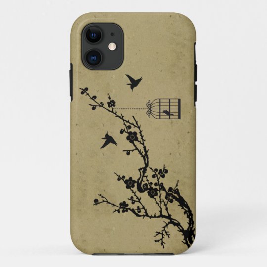 ヴィンテージの桜の枝および鳥のシルエット Case Mate Iphoneケース Zazzle Co Jp