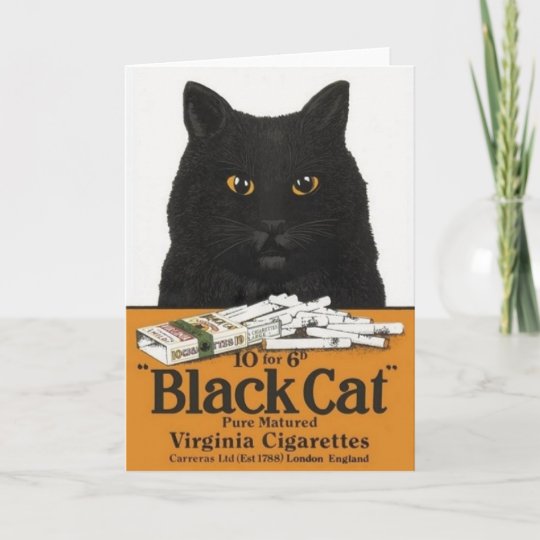 ヴィンテージの黒猫のタバコの広告のメッセージカード カード Zazzle Co Jp