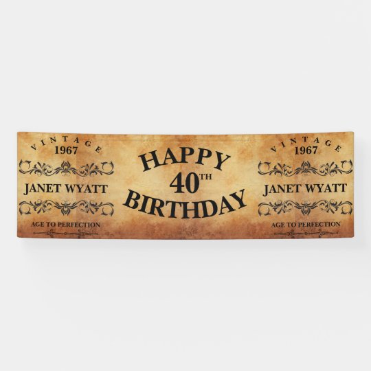 ヴィンテージアニーエイジ誕生日デザイン 横断幕 Zazzle Co Jp