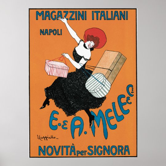 ヴィンテージアールヌーボー 女性イタリアンファッション ポスター Zazzle Co Jp