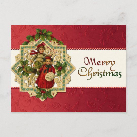 ヴィンテージクリスマスチルドレンはがき シーズンポストカード Zazzle Co Jp