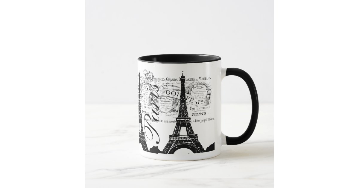 ヴィンテージパリ及びエッフェル塔のラベル マグカップ Zazzle Co Jp