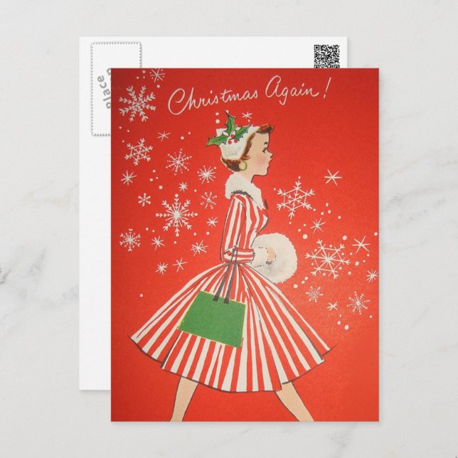 ポストカード　北欧クリスマス⑤　サンタ　絵はがき　絵ハガキ　グリーティングカード