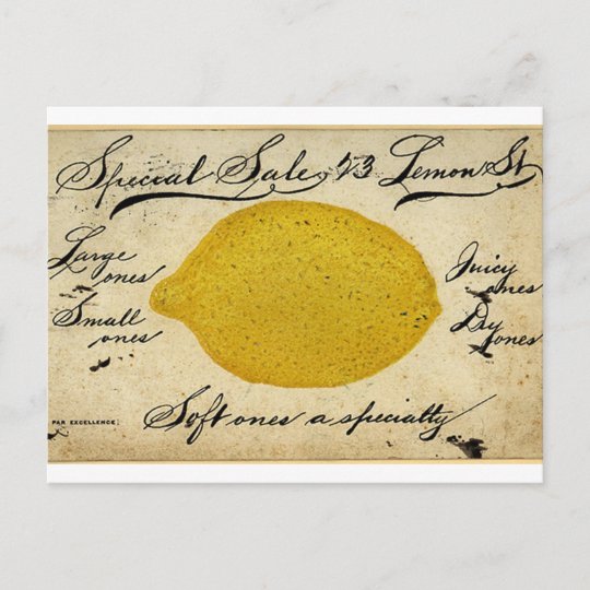 ヴィンテージレモン手書きの郵便はがき広告 ポストカード Zazzle Co Jp