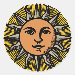 太陽 顔シール Zazzle Co Jp