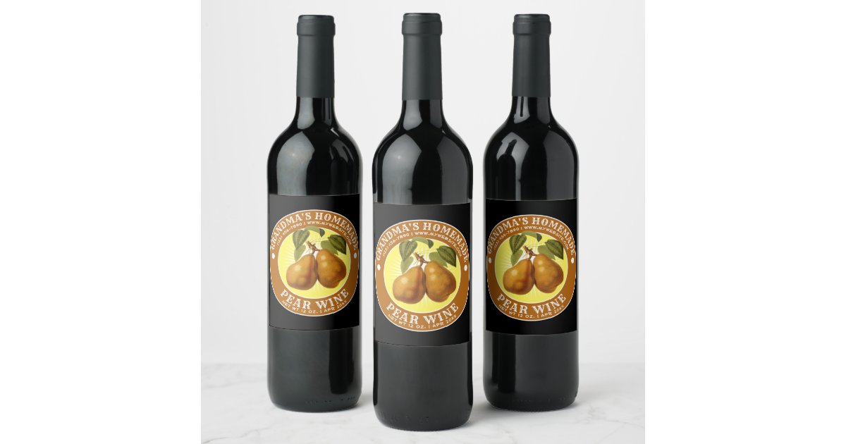 ヴィンテージ手作りのpear Wineテンプレート ワインラベル Zazzle Co Jp