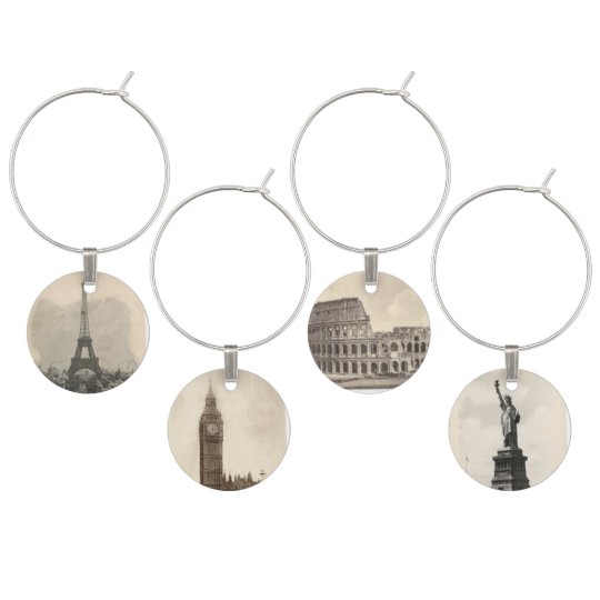 ヴィンテージ旅行ワイングラスチャームセット ワインチャーム Zazzle Co Jp ヴィンテージ旅行ワイングラスチャームセット ワインチャーム Zazzle Co Jp
