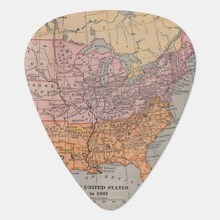 ヴィンテージ米国の内戦時代の地図1861年 ギターピック Zazzle Co Jp ヴィンテージ米国の内戦時代の地図1861年 ギターピック Zazzle Co Jp