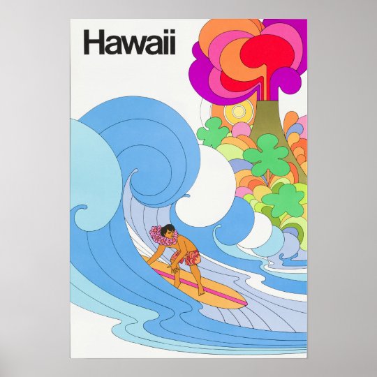 ヴィンテージ航空ハワイ旅行 ポスター Zazzle Co Jp