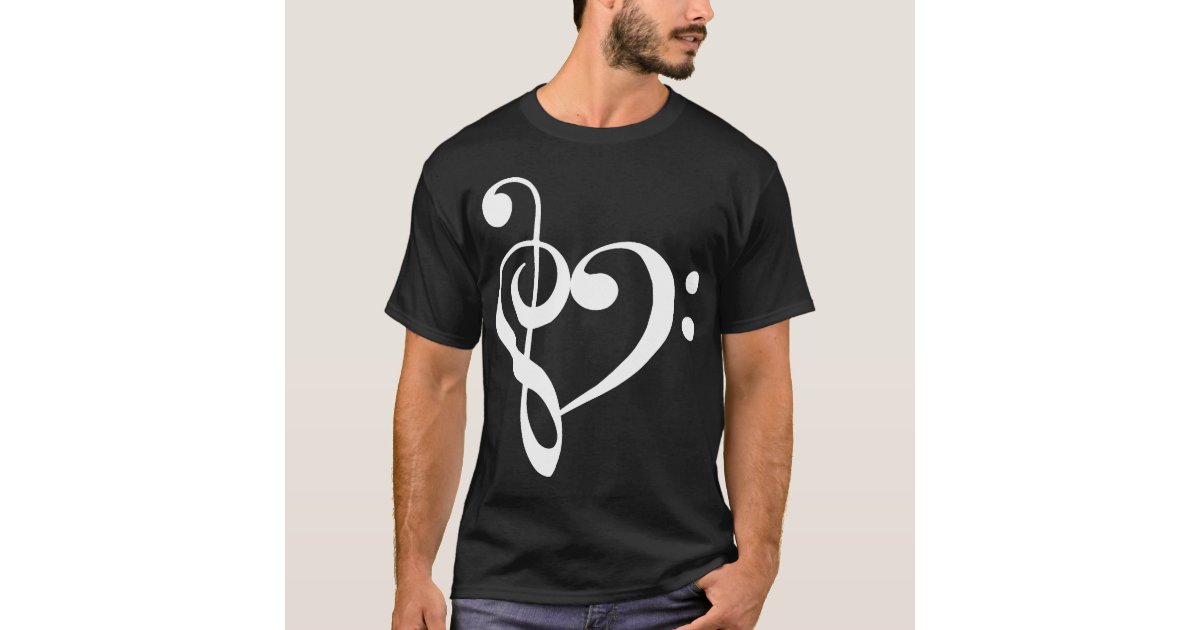 三重およびヘ音記号のハートの 白い Tシャツ Zazzle Co Jp 三重およびヘ音記号のハートの 白い Tシャツ Zazzle Co Jp