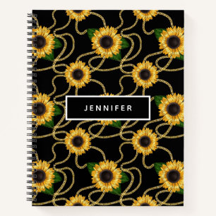 黄色 黒ノートブック&ジャーナル │ Zazzle JP
