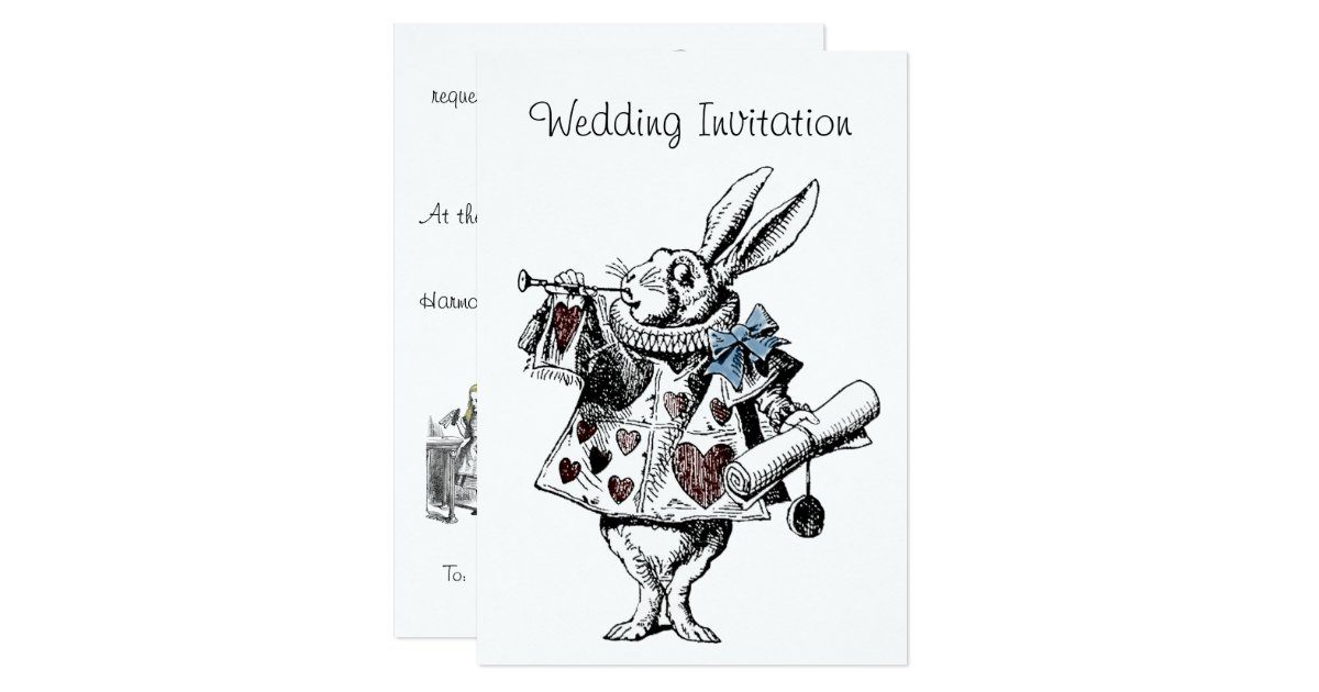 不思議の国の結婚式招待状カードのアリス 招待状 Zazzle Co Jp