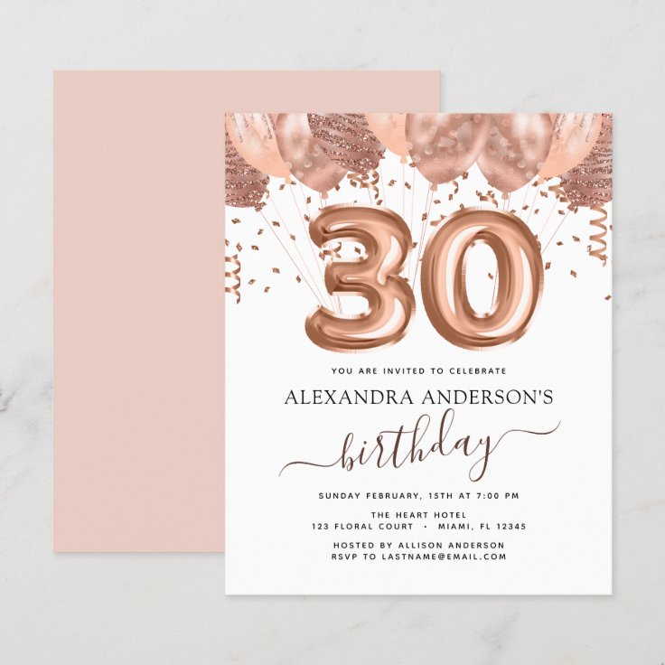 予算バラ金ゴールドバルーン30歳の誕生日パーティー Zazzle Co Jp