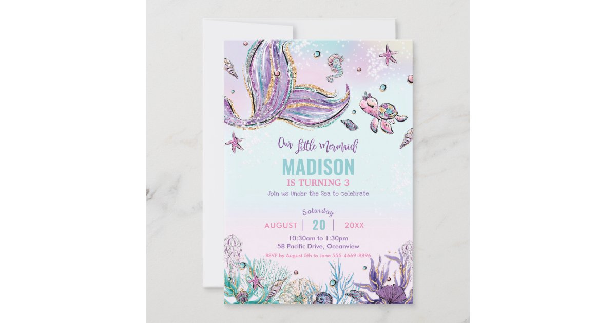 人魚お洒落のひいさま 海の誕生日パーティーの下で 招待状 Zazzle Co Jp 人魚お洒落のひいさま 海の誕生日パーティーの下で 招待状 Zazzle Co Jp