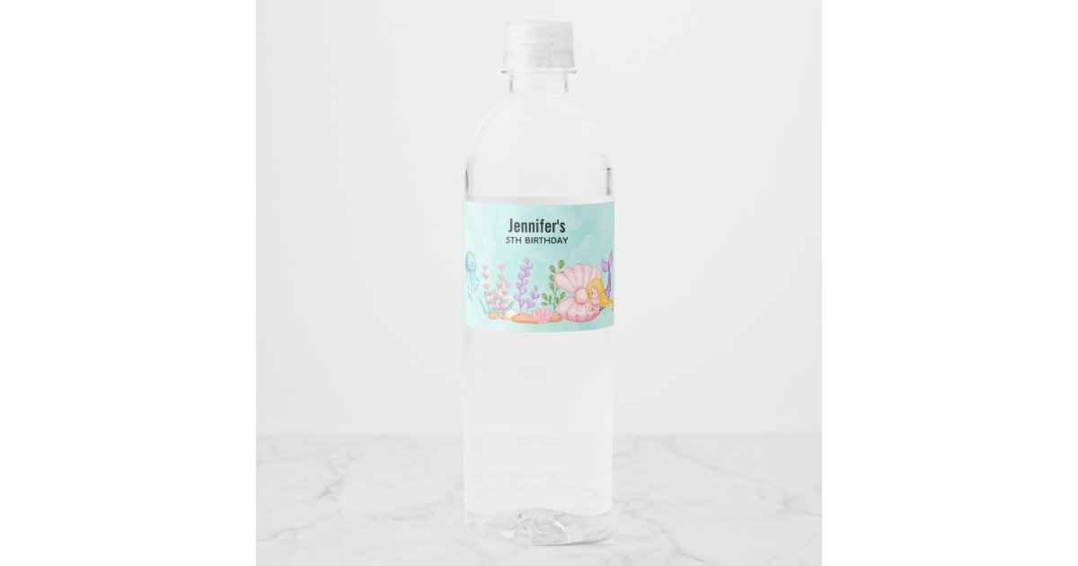 人魚とクラゲが海の水色に ペットボトルラベル Zazzle Co Jp 人魚とクラゲが海の水色に ペットボトルラベル Zazzle Co Jp