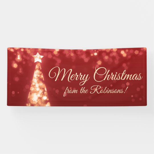 休日の姓の金ゴールドの赤いクリスマスの照明 横断幕 Zazzle Co Jp 休日の姓の金ゴールドの赤いクリスマスの照明 横断幕 Zazzle Co Jp