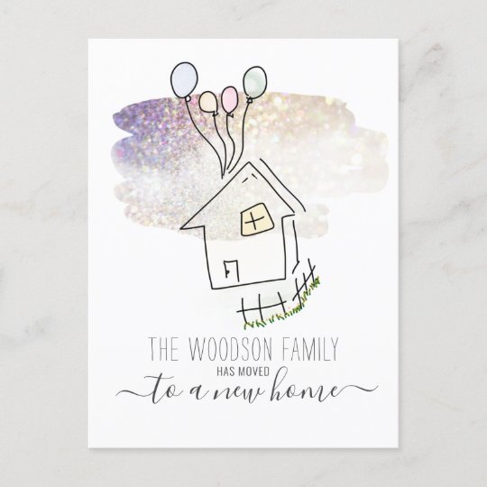 住所のかわいい家の移動 案内ポストカード Zazzle Co Jp