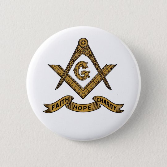 信頼の希望の慈善のフリーメーソンの紋章ボタン 缶バッジ Zazzle Co Jp