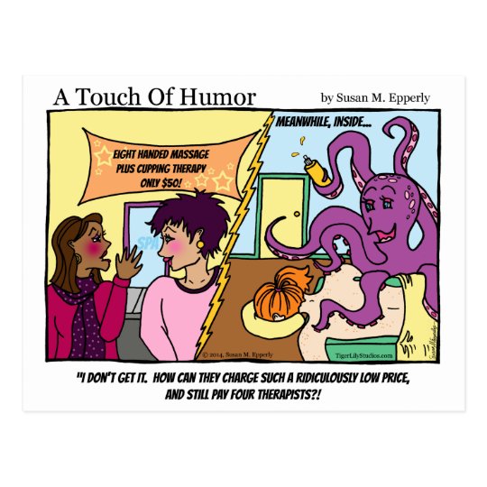 僅かユーモア のタコのマッサージの漫画 ポストカード Zazzle Co Jp