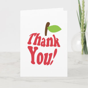 先生の感謝を赤いappleありがとう サンキューカード Zazzle Co Jp