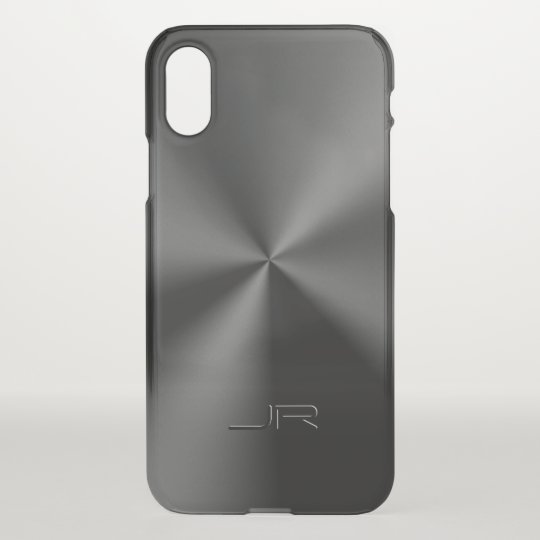 光沢のある黒い金属ステンレス鋼のテクスチャ Uncommon Iphoneケース Zazzle Co Jp
