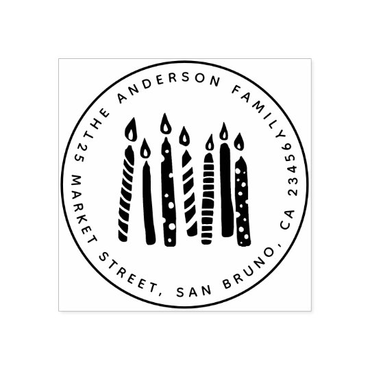 円形の姓かわいい蝋燭の及び差出人住所 ラバースタンプ Zazzle Co Jp