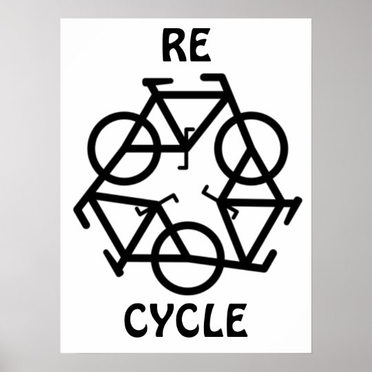 再周期のリサイクルの自転車の記号 ポスター Zazzle Co Jp