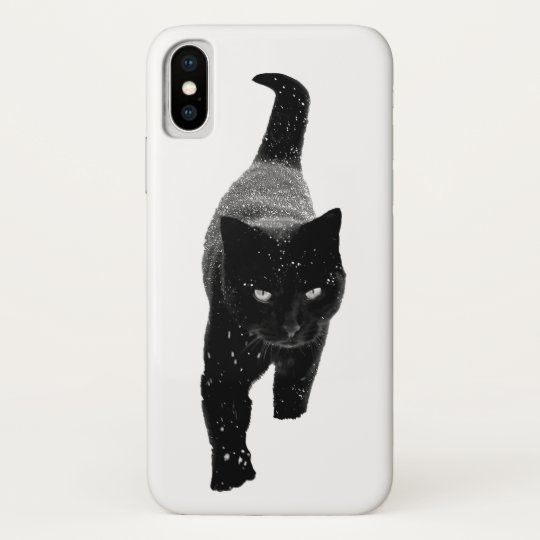 冬のかわいい黒猫 Case Mate Iphoneケース Zazzle Co Jp