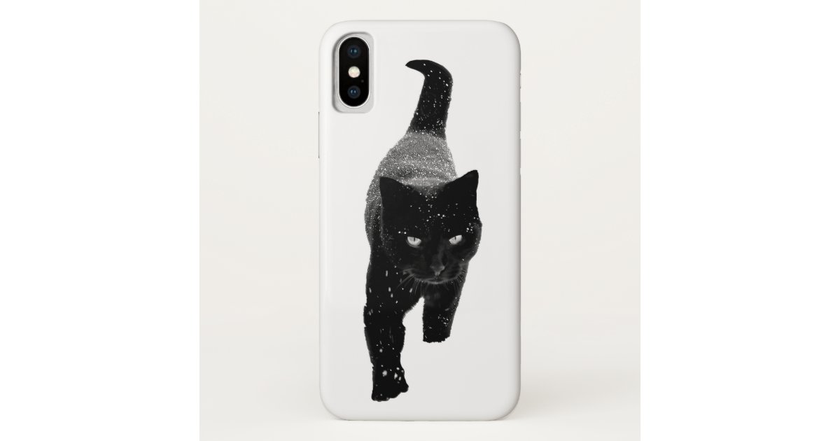 冬のかわいい黒猫 Case Mate Iphoneケース Zazzle Co Jp