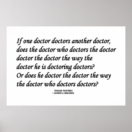 医者 早口言葉 Doctoring Another博士 ポスター Zazzle Co Jp