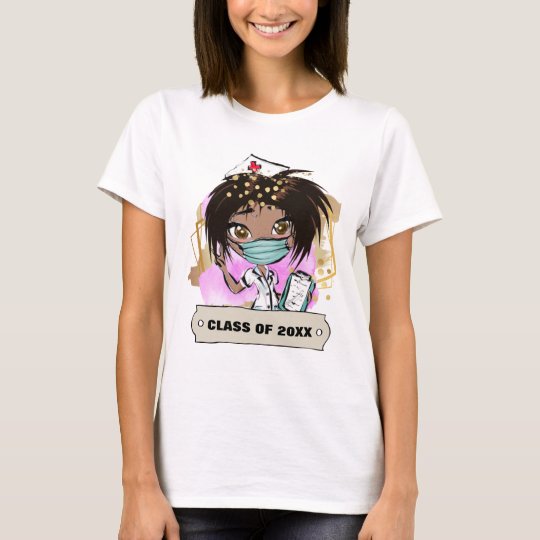 卒業ナースのクラスアフリカ系アメリカ人のかわいい Tシャツ Zazzle Co Jp