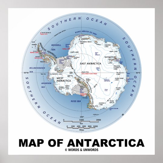 南極大陸 地理学 の地図 ポスター Zazzle Co Jp