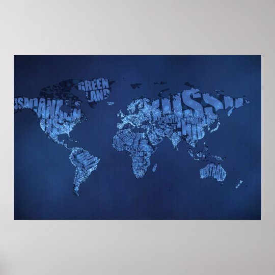 印刷の世界地図 夜 ポスター Zazzle Co Jp