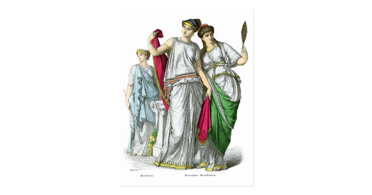 古代ギリシャ人の尼僧および気高い女性 ポストカード Zazzle Co Jp