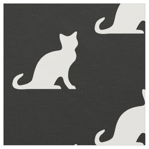 可愛い白黒の猫シルエット織物 ファブリック Zazzle Co Jp 可愛い白黒の猫シルエット織物 ファブリック Zazzle Co Jp