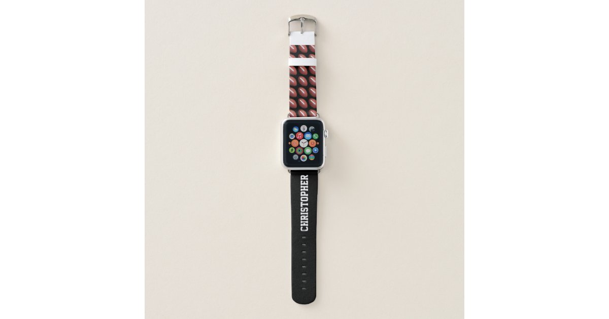 名前のあなたの色のパーソナライズなフットボールを選んで下さい Apple Watchバンド Zazzle Co Jp