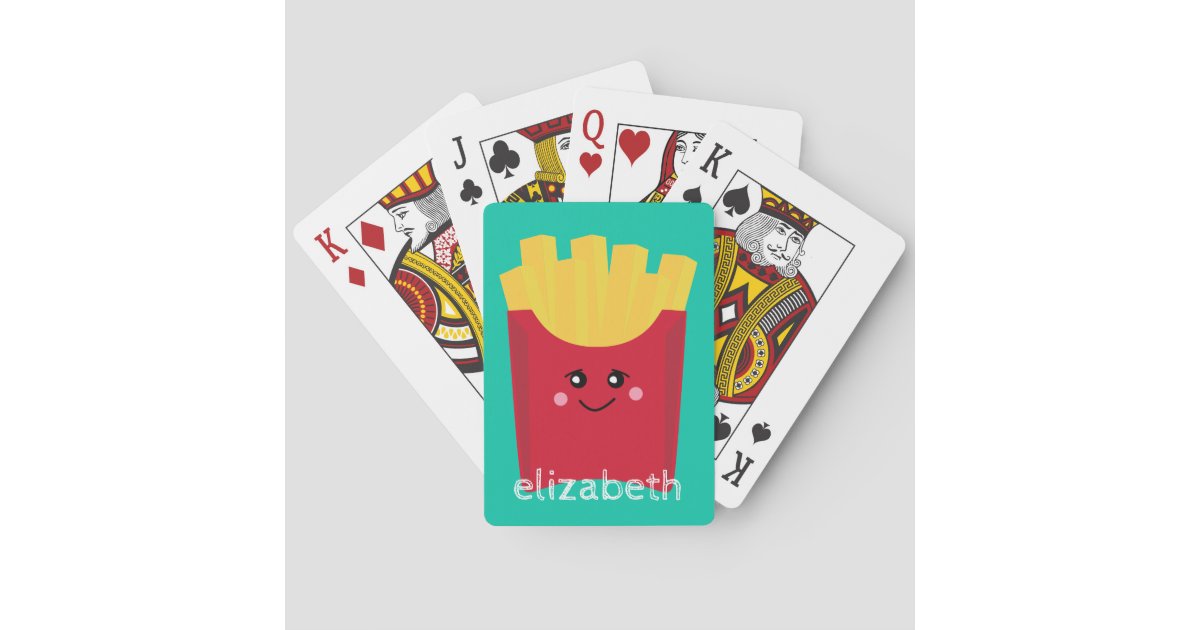 名前をカスタムするを用いるかわいいかわいいのフライドポテト トランプ Zazzle Co Jp