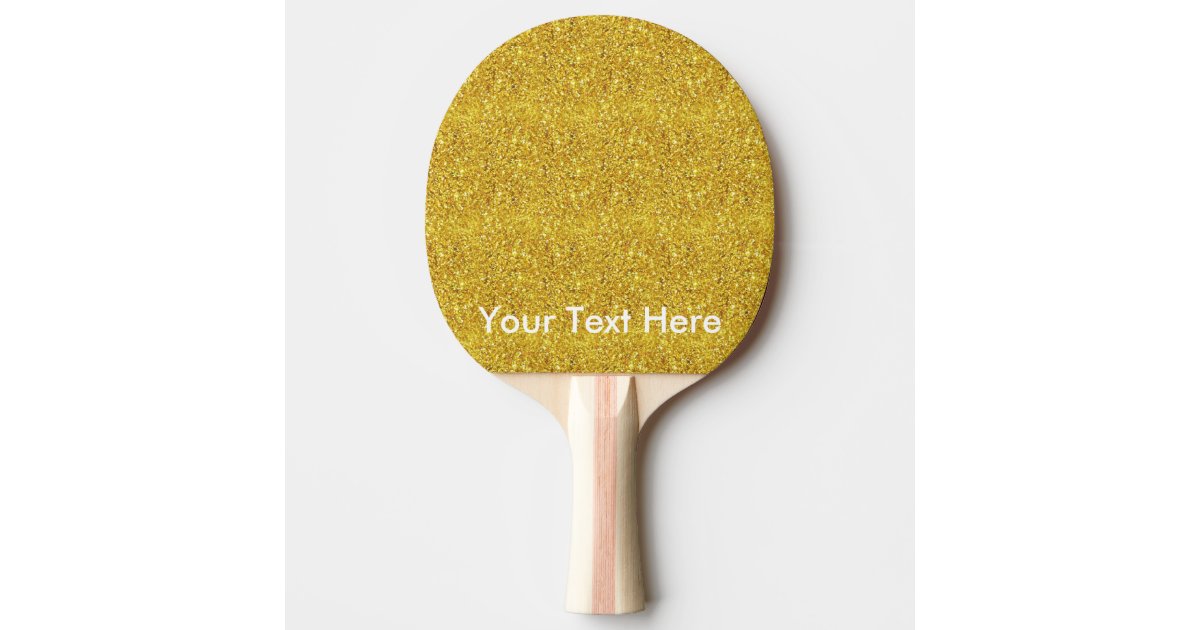 名前入りでカスタムな文字が付いている金ゴールドのグリッターのかい 卓球ラケット Zazzle Co Jp