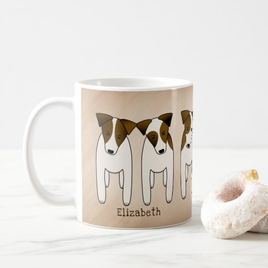 名前入りなジャックラッセルの整列のかわいい犬 コーヒーマグカップ Zazzle Co Jp