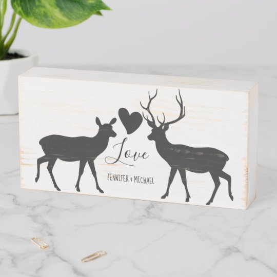名前好きのウッドランド鹿 ウッドボックスサイン Zazzle Co Jp 名前好きのウッドランド鹿 ウッドボックスサイン Zazzle Co Jp