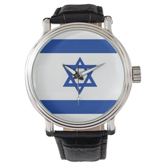 国旗のイスラエル共和国のユダヤ人のデイヴィッドの星 腕時計 Zazzle Co Jp