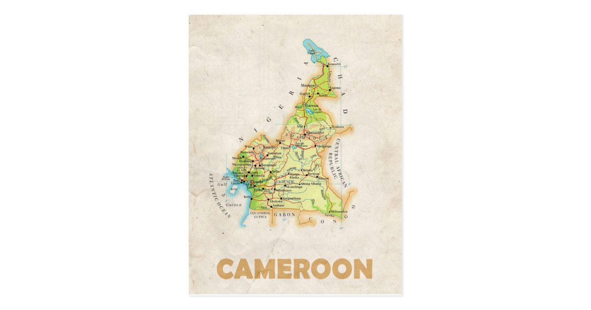 地図の郵便はがきの カメルーン ポストカード Zazzle Co Jp 地図の郵便はがきの カメルーン ポストカード Zazzle Co Jp