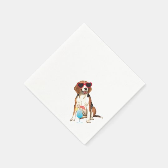 夏のビーグル犬 スタンダードカクテルナプキン Zazzle Co Jp